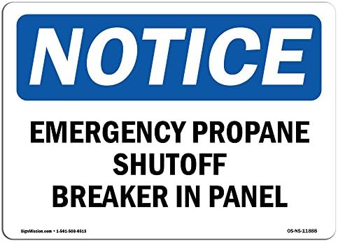 סימן הודעה על OSHA - מפסק כיבוי פרופאן חירום בפאנל | סימן אלומיניום | הגן על העסק, אתר העבודה שלך, מחסן וחנות | מיוצר בארהב